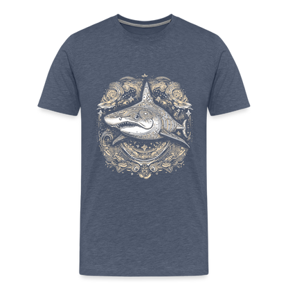 Cooler Hai mit Boho/Tribal Mustern - Männer Premium T-Shirts - by Artful Alchemist