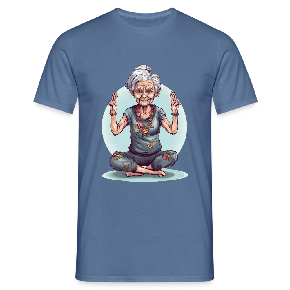 Coole Yoga Oma - Meditation im besten Alter  - Männer T-Shirt - Taubenblau 