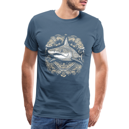 Cooler Hai mit Boho/Tribal Mustern - Männer Premium T-Shirts - by Artful Alchemist