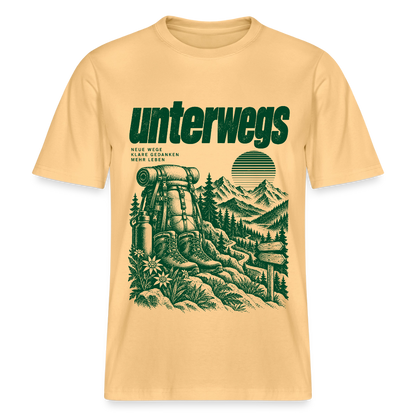Unterwegs – RELAXED FIT Unisex Organic T-Shirt - Hellgelb