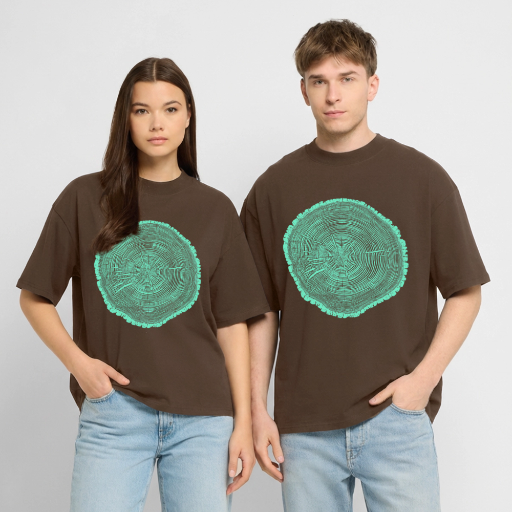 Tree Rings – Oversized Unisex Bio T-Shirt Blaster 2.0 - Dunkelbraun