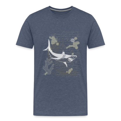 Vintage Steampunk Hai Motiv - Männer Premium T-Shirts - by Artful Alchemist