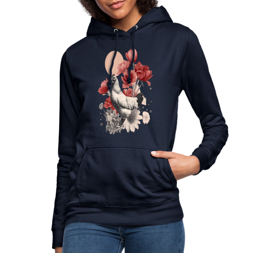 Vintage Boho Blossom Chicken - Frauen Hoodie - Navy