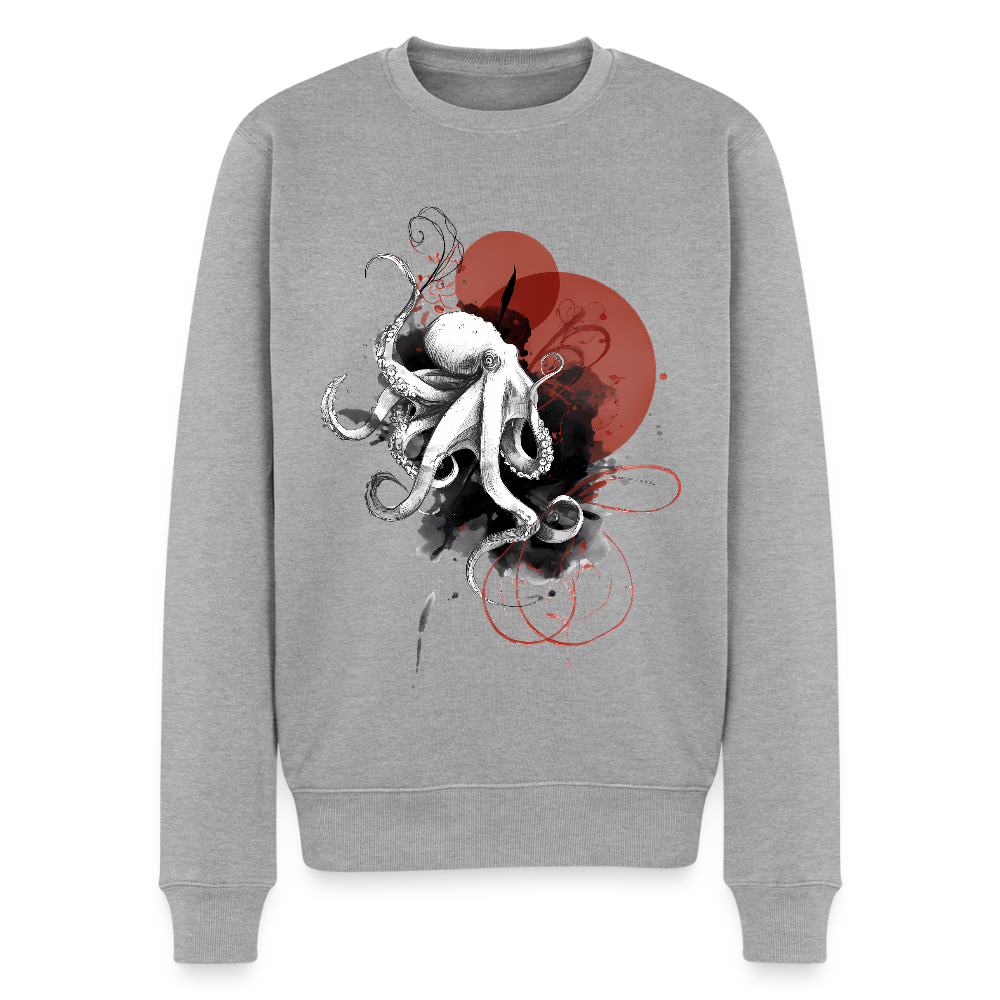 Oktopus Design – Tiefsee trifft Kunst - Männer Premium Pullover - Grau meliert