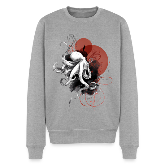 Oktopus Design – Tiefsee trifft Kunst - Männer Premium Pullover - Grau meliert