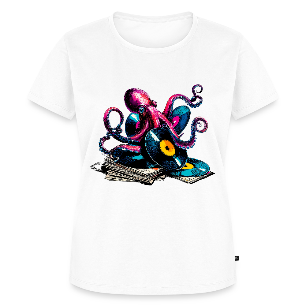 DJ Oktopus – Wenn Tiefsee auf Vinyl trifft - Frauen Premium T-Shirt - Weiß