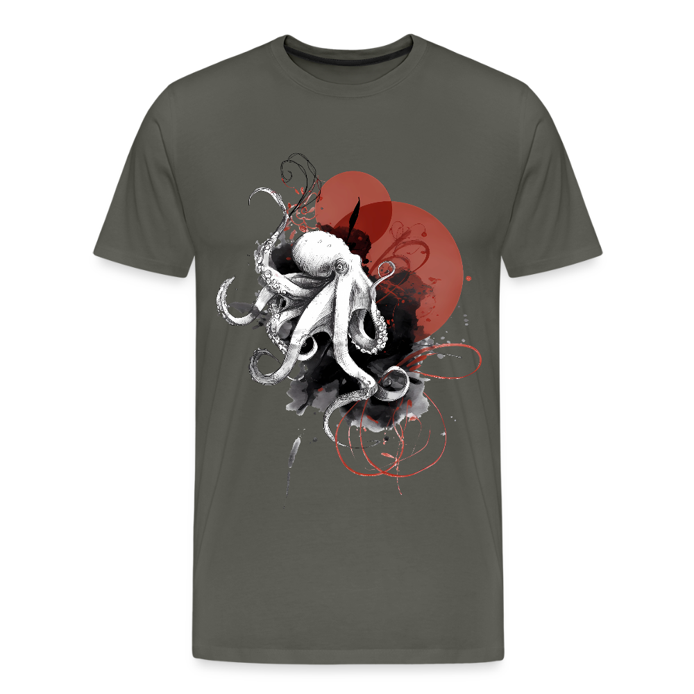 Oktopus Design – Tiefsee trifft Kunst - Männer Premium Bio T-Shirt - Asphalt