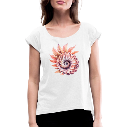 Fedriger Tentakel Nautilus - Goldener Schnitt - Frauen T-Shirt mit gerollten Ärmeln - by Artful Alchemist