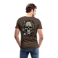 Boho Totenkopf mit Tattoos und Blumen - Männer Premium T-Shirt - Edelbraun