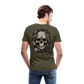 Boho Totenkopf mit Tattoos und Blumen - Männer Premium T-Shirt - Khaki