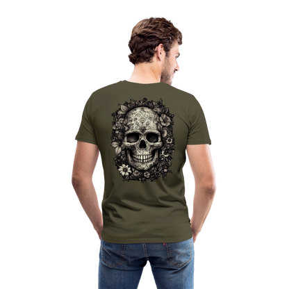Boho Totenkopf mit Tattoos und Blumen - Männer Premium T-Shirt - by Artful Alchemist
