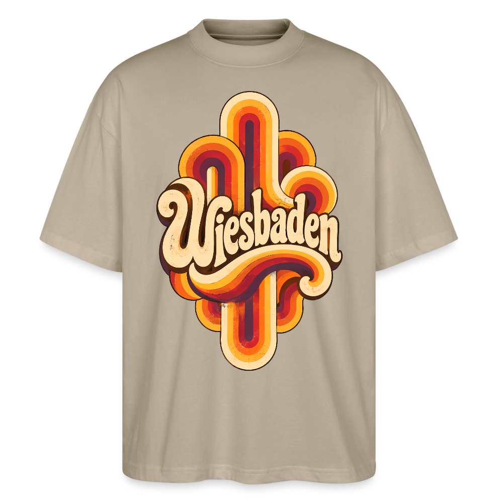 Wiesbaden Retro – Oversized Unisex Bio T-Shirt - Steingrau