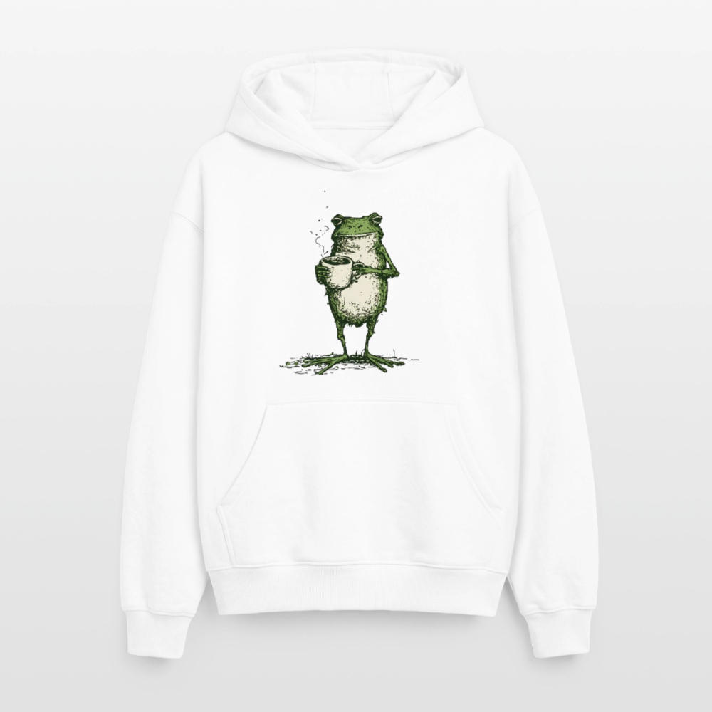 Coffee Frog – Oversized Heavyweight Unisex Hoodie - Weiß