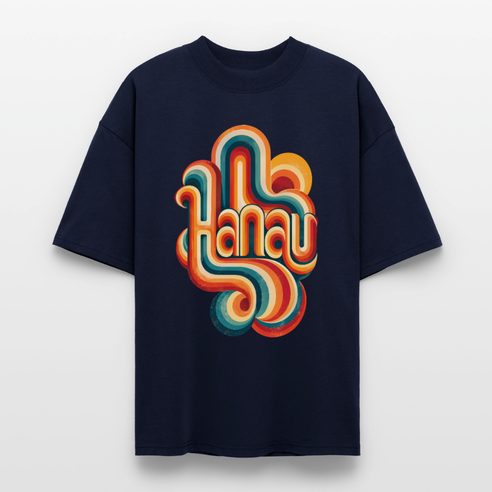 Hanau Retro – Oversized Unisex Bio T-Shirt - Navy