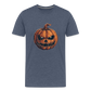 Gruseliger Horror Kürbis -Happy Halloween - Männer Premium T-Shirt - Blau meliert