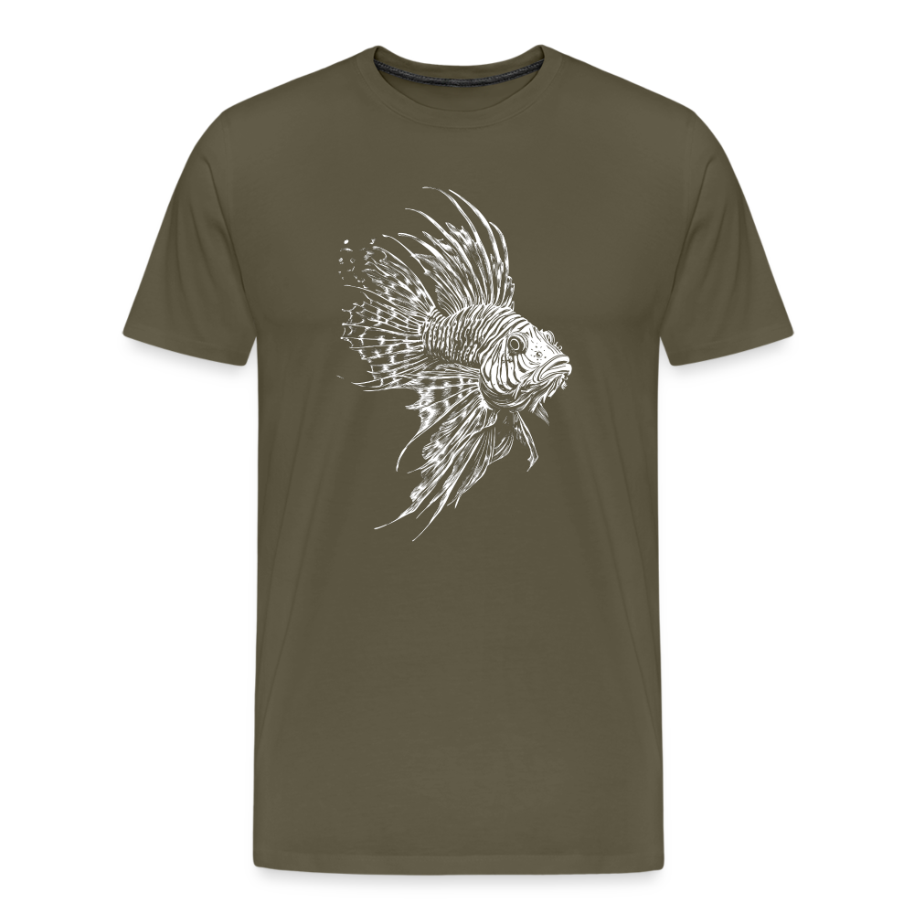 Rotfeuerfisch - Monochrom - Männer Premium T-Shirt - Khaki