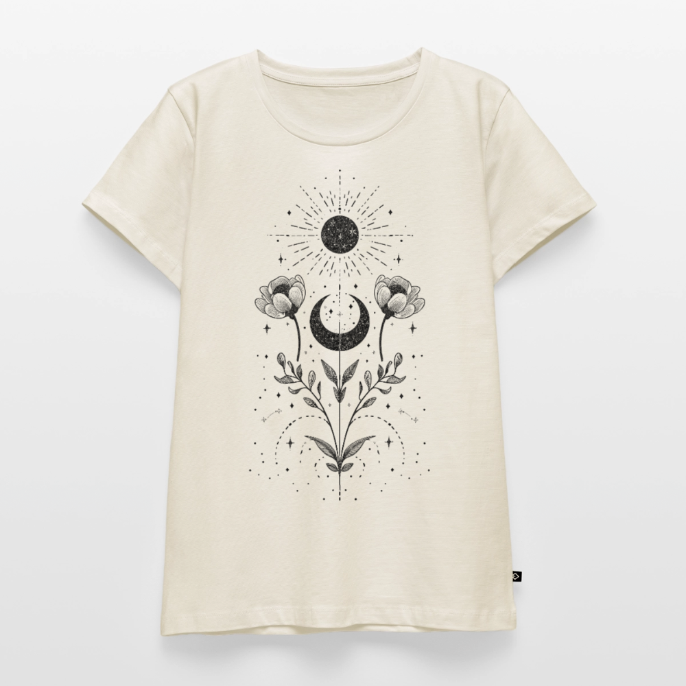 Celestial Bloom – Boho Moon & Sun - Frauen Premium Bio T-Shirt - by Artful Alchemist