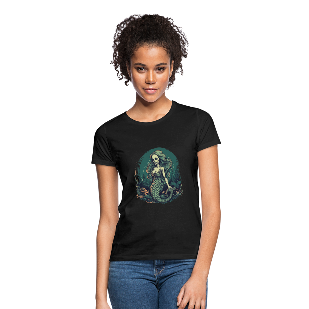 Comic Ghul Zombie Meerjungfrau - Frauen T-Shirt - Schwarz