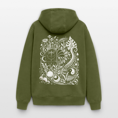 Nature Spiral – Oversized Heavyweight Unisex Hoodie - Khaki