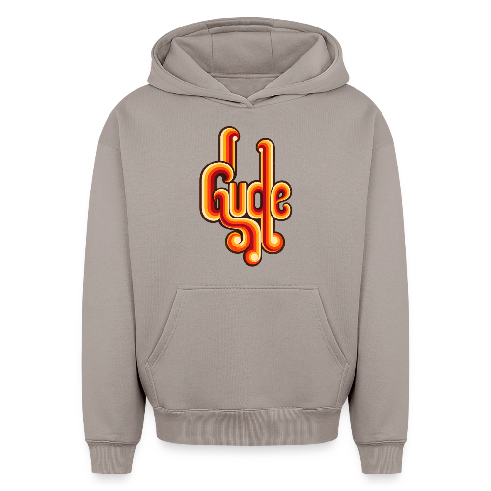 Gude Retro – Oversized Heavyweight Unisex Hoodie - Taupe