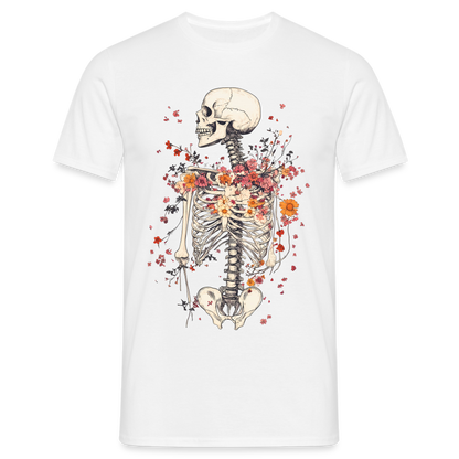 Skelett mit zarten Blumen im Boho Look - Männer T-Shirt - by Artful Alchemist