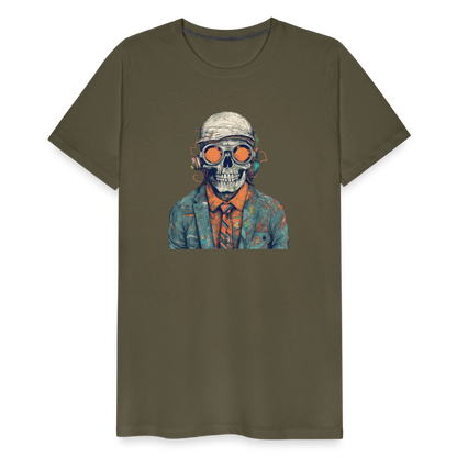 Cooles Skelett Portrait mit Sonnenbrille, Mütze - Männer Premium T-Shirt - by Artful Alchemist