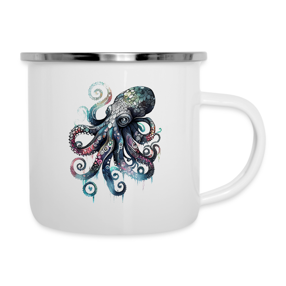 Cooler Wasserfarben Aquarell Oktopus  - Emaille-Tasse - Weiß