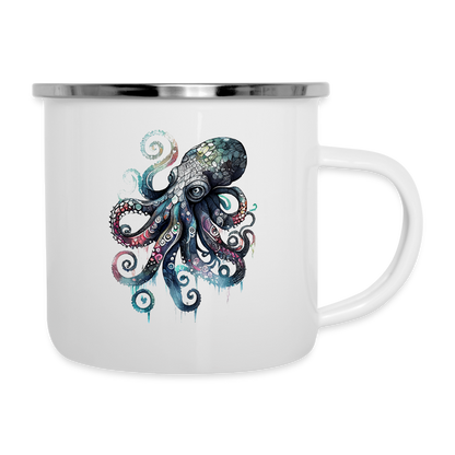 Cooler Wasserfarben Aquarell Oktopus  - Emaille-Tasse - Weiß