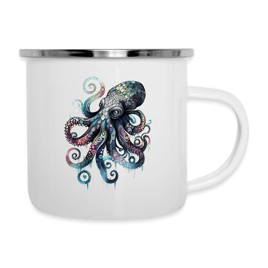 Cooler Wasserfarben Aquarell Oktopus  - Emaille-Tasse - Weiß