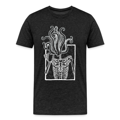 Kaffee trinkendes Skelett mit Tentakel Kopf - Männer Premium T-Shirt - by Artful Alchemist