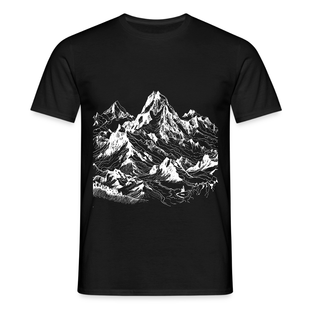 Alpine Peak – Minimalist Mountain - Männer T-Shirt - by Artful Alchemist