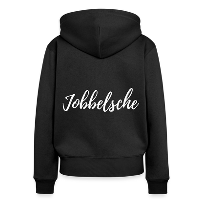 Jobbelsche - Hessisch Mundart - Frauen Premium Kapuzen Jacke - Schwarz
