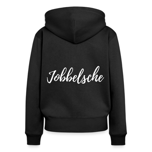 Jobbelsche - Hessisch Mundart - Frauen Premium Kapuzen Jacke - Schwarz
