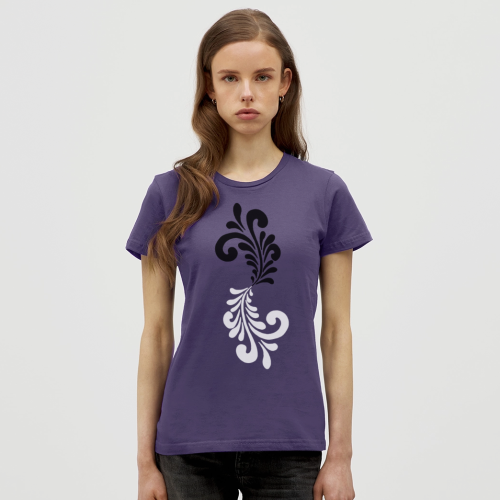 Bembel Ornamente schwarz/weiß - Frauen T-Shirt - Dunkellila