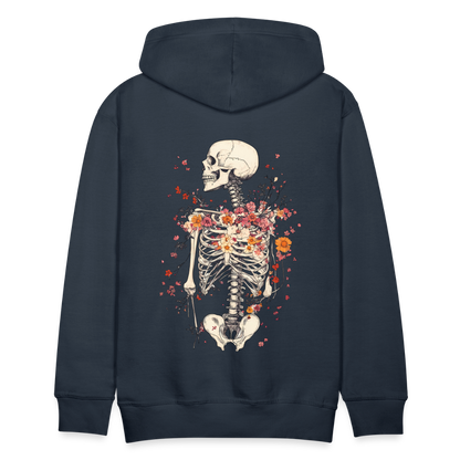 Skelett mit zarten Blumen im Boho Look - Männer Premium Hoodie - by Artful Alchemist
