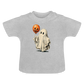 Süßer Halloween-Geist - Baby Bio-T-Shirt mit Rundhals - Grau meliert
