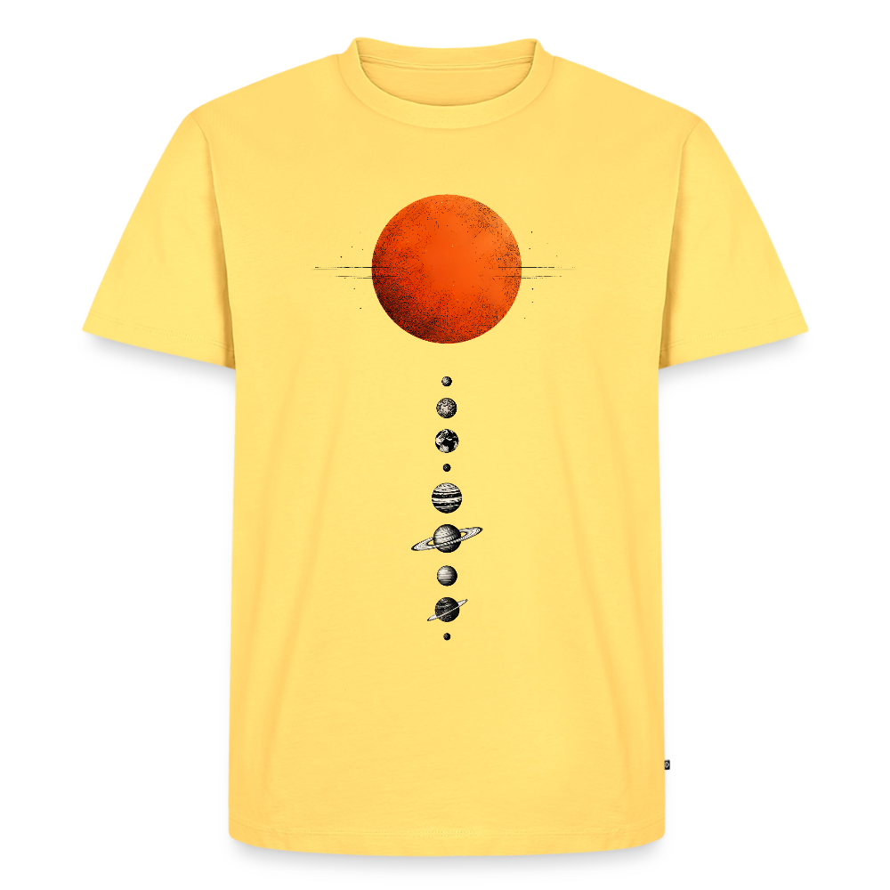 Sonnensystem - Männer Premium T-Shirt - Pastellgelb