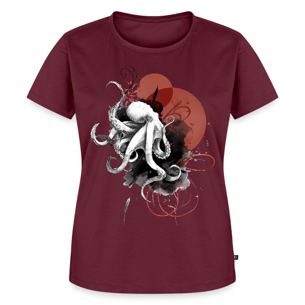 Oktopus Design – Tiefsee trifft Kunst - Frauen Premium Bio T-Shirt - Burgunderrot