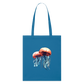 Rosa Blaue Aquarell Quallen - Stofftasche - Königsblau