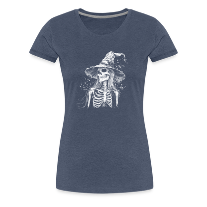 Düstere Skelett Hexe mit Hexenhut - Frauen Premium T-Shirt - by Artful Alchemist