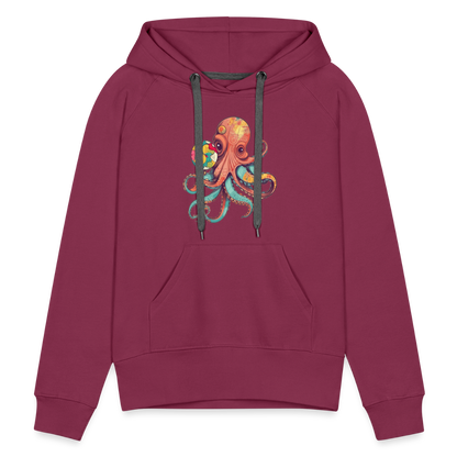 Lustiger Comic Oktopus mit Lollipop - Frauen Premium Hoodie - by Artful Alchemist