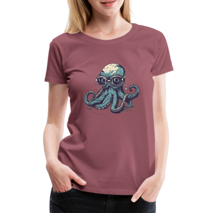 Nerdy Comic Oktopus mit Brille - Frauen Premium T-Shirts - by Artful Alchemist