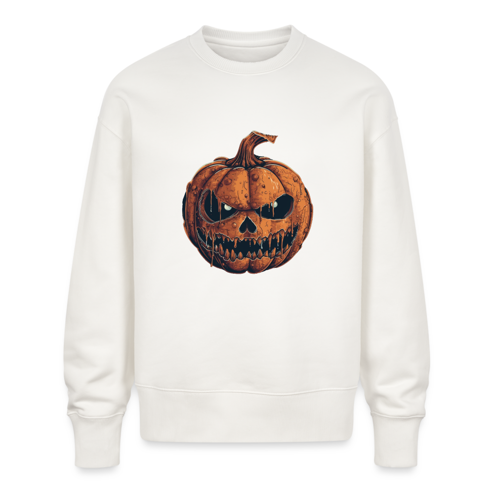 Gruseliger Horror Kürbis -Happy Halloween - Stanley/Stella Oversive Bio Pullover - nachhaltig - OFF WHITE