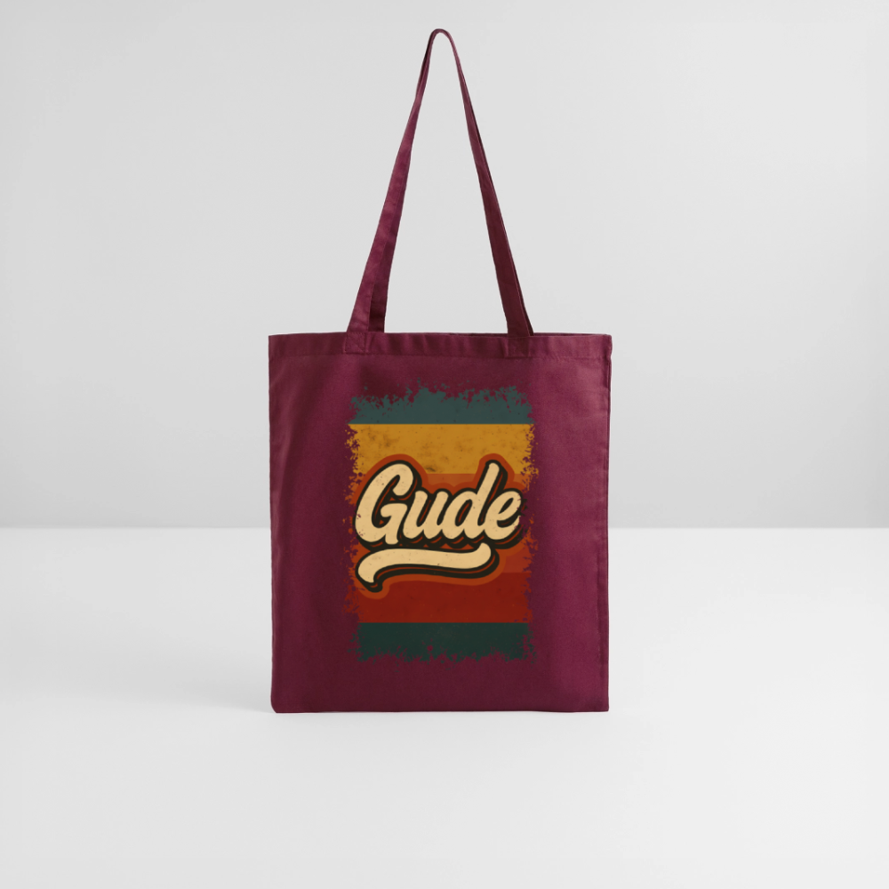 „Gude“ – Retro Look aus Hessen - Stoffbeutel - Burgunderrot