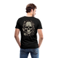 Boho Totenkopf mit Tattoos und Blumen - Männer Premium T-Shirt - Schwarz