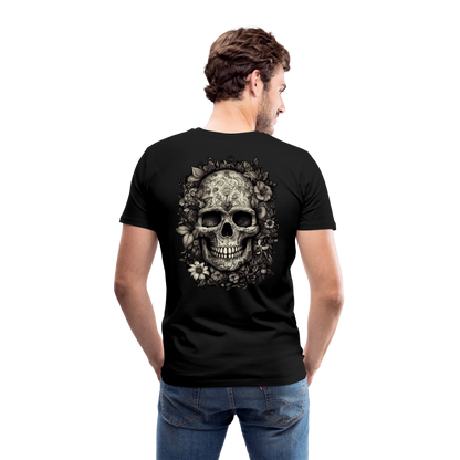 Boho Totenkopf mit Tattoos und Blumen - Männer Premium T-Shirt - by Artful Alchemist