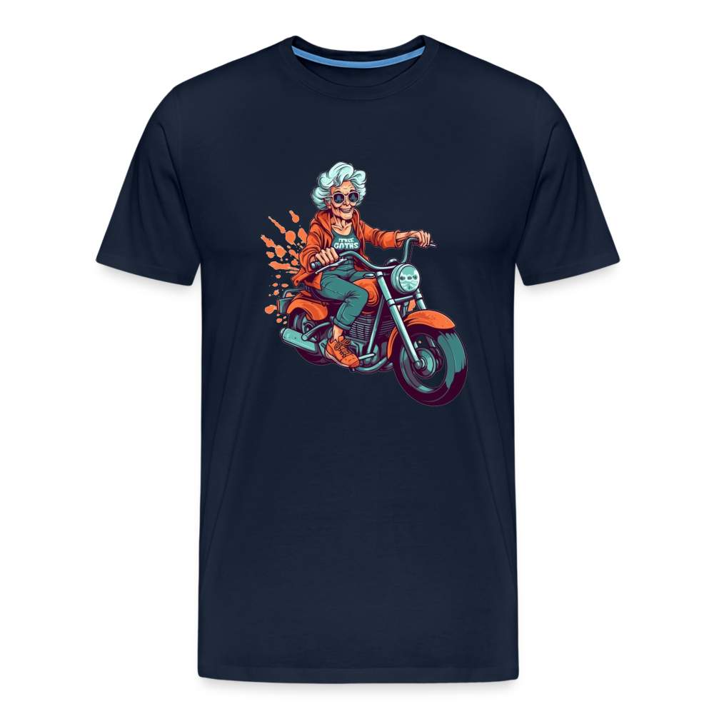 Coole alte Biker Oma - Motorrad Omi  - Männer T-Shirt - Navy