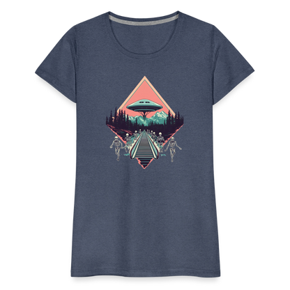 Retro UFO 80er Jahre Motiv - Frauen Premium T-Shirt - by Artful Alchemist
