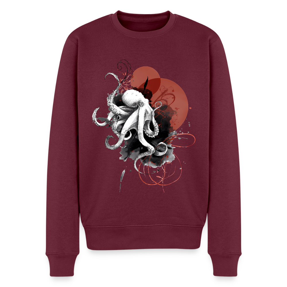 Oktopus Design – Tiefsee trifft Kunst - Männer Premium Pullover - Burgunderrot