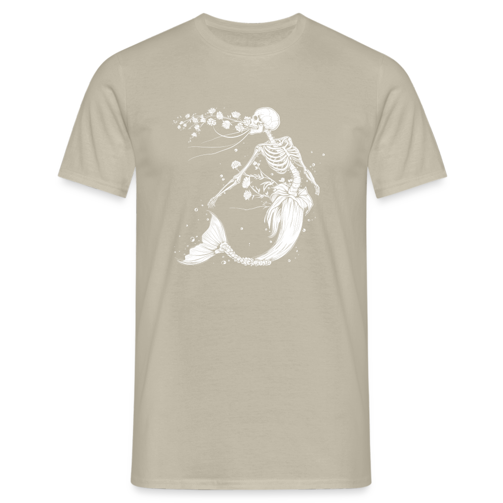 Florale Skelett Meerjungfrau - Männer T-Shirt - Sandbeige